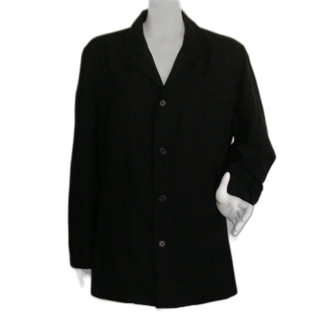 CEZANI Micro-suede Jacket, L, Black, Button front, Sports Coat, Poly, Washable
